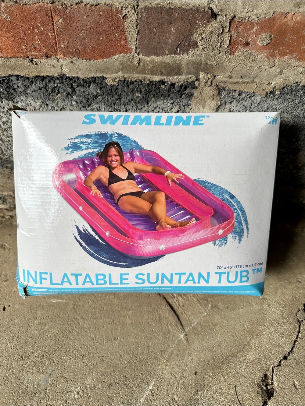 Pink Inflatable Suntan Tub - Pool Lounger